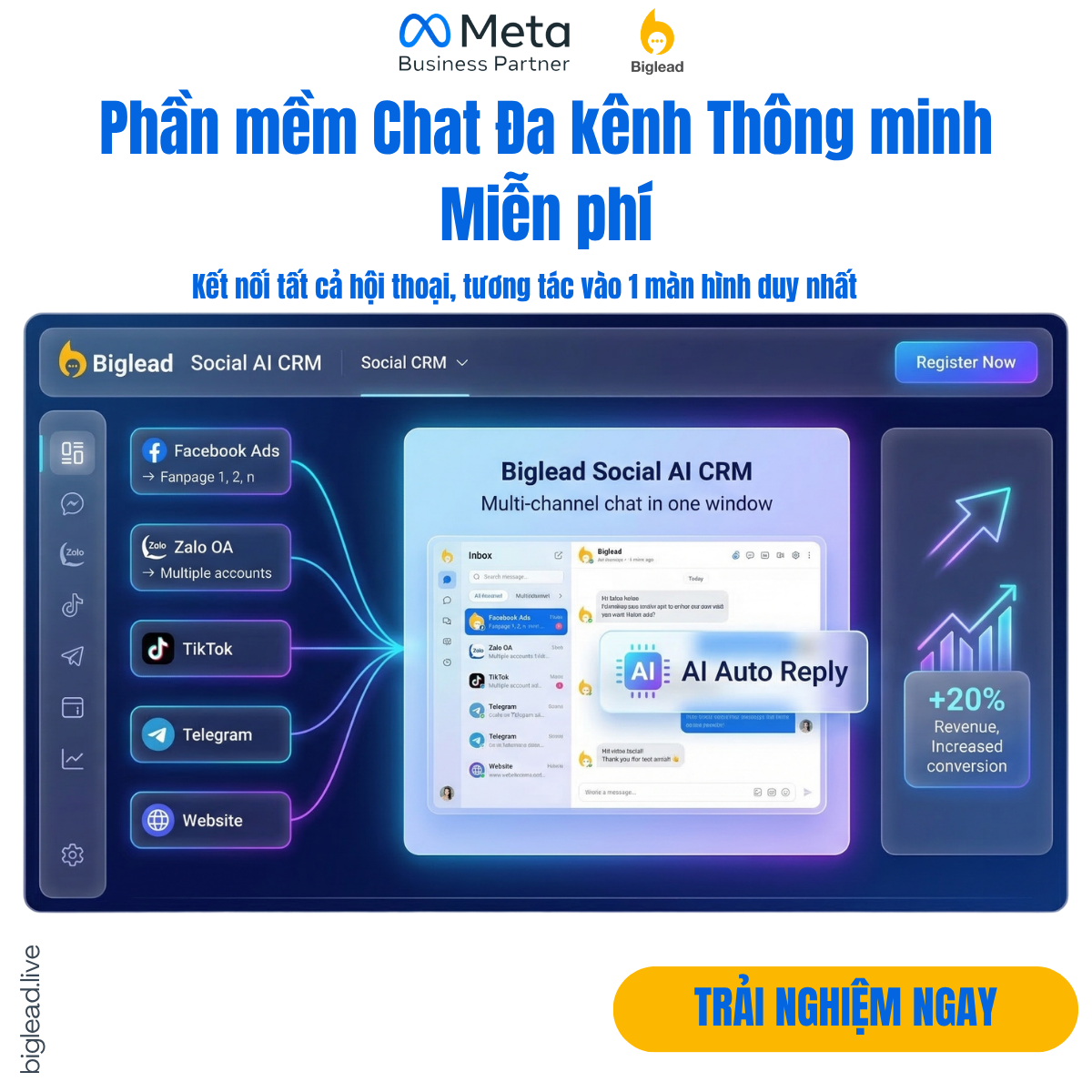 BIGLEAD MIỄN PHÍ CHAT ĐA KÊNH TRỌN ĐỜI – GIẢI PHÁP TĂNG TRƯỞNG DOANH THU BỀN VỮNG CHO DOANH NGHIỆP