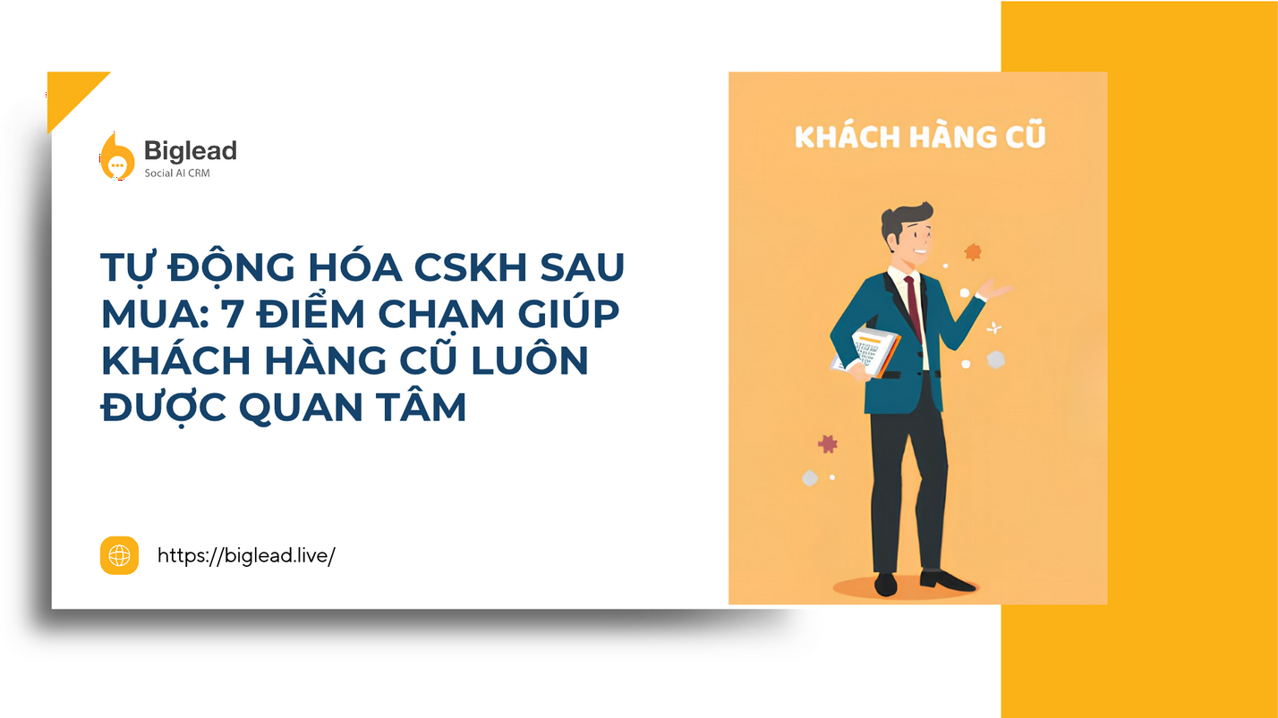Tự Động Hóa CSKH Sau Mua: 7 Điểm Chạm Giúp Khách Hàng Cũ Luôn Được Quan Tâm