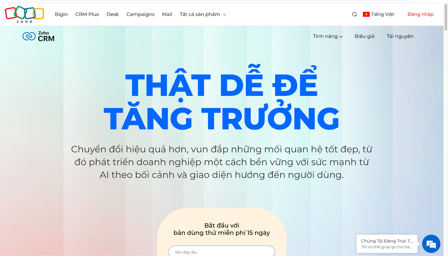 Ảnh 8: Zoho CRM / Zoho Social – Giải pháp quốc tế được doanh nghiệp Việt sử dụng