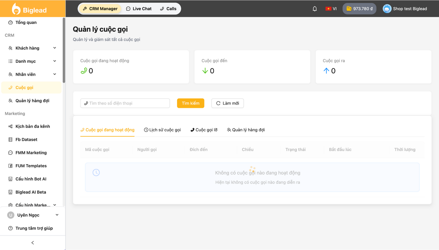 Ảnh 6: Biglead – Nền tảng Tổng đài đa kênh tích hợp CRM toàn diện