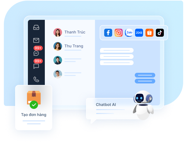 Ảnh 3:  Chat đa kênh: Tập trung hội thoại trên một hệ thống
