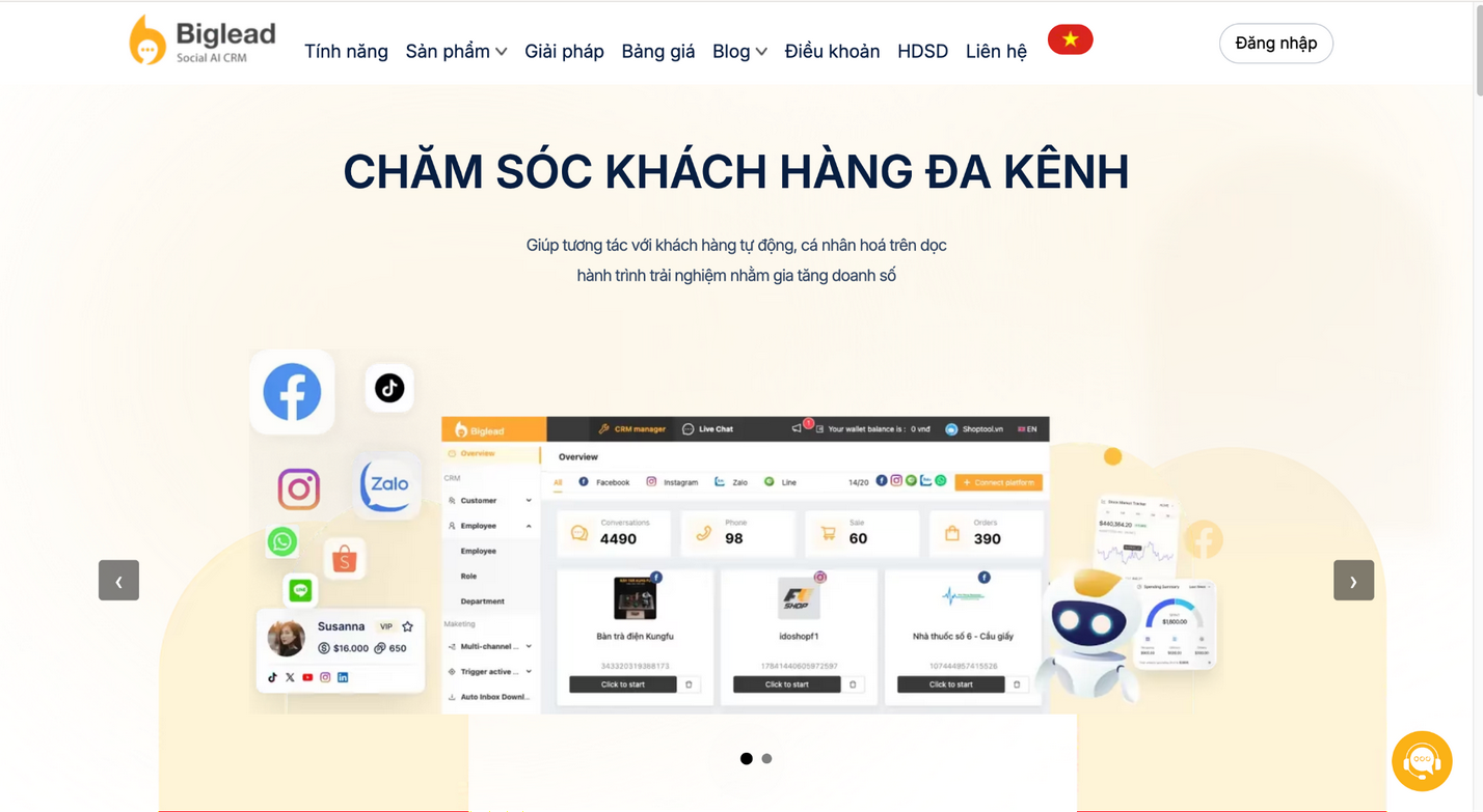 Ảnh 6: Biglead – Hướng Social AI CRM cho doanh nghiệp vận hành bán hàng đa kênh