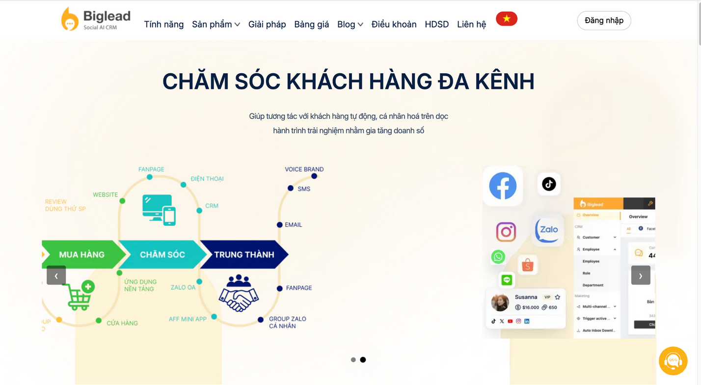 Ảnh 4: Biglead – Giải pháp CRM và chăm sóc khách hàng đa kênh