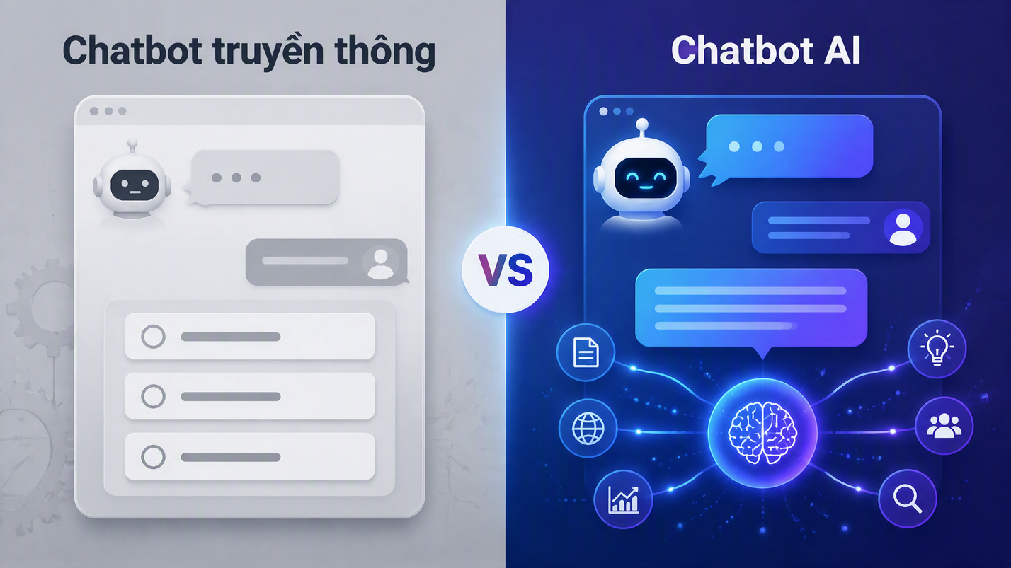 Ảnh 2: Chatbot AI khác chatbot truyền thống như thế nào?