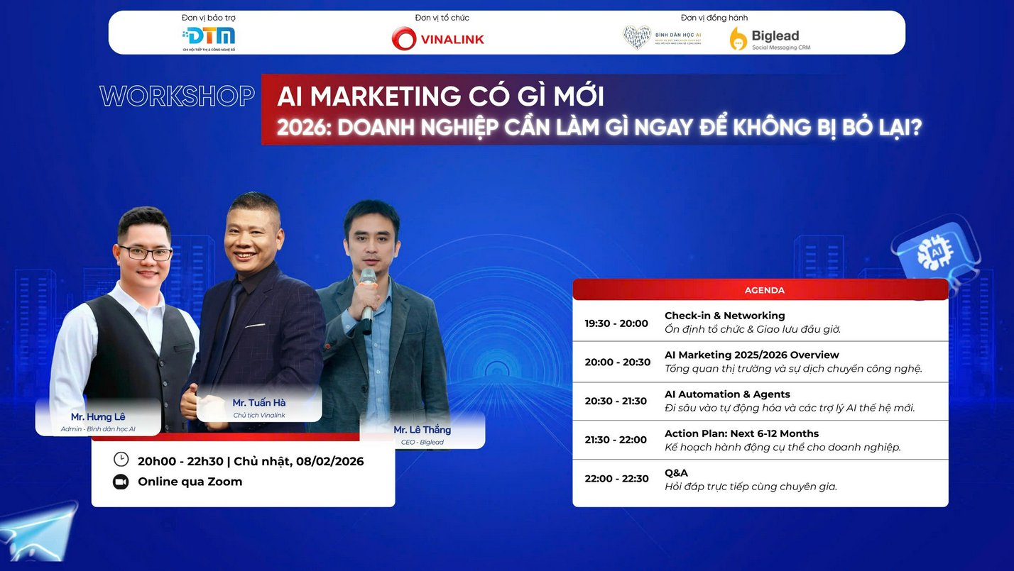 AI & MARKETING 2026: DOANH NGHIỆP CẦN LÀM GÌ ĐỂ KHÔNG BỊ BỎ LẠI? – RECAP SỰ KIỆN CHIẾN LƯỢC DÀNH CHO CEO & CMO